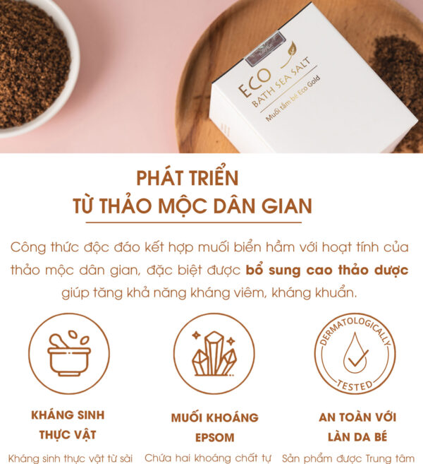 Muối Tắm Bé Eco Gold 400g - HTX Sinh Dược